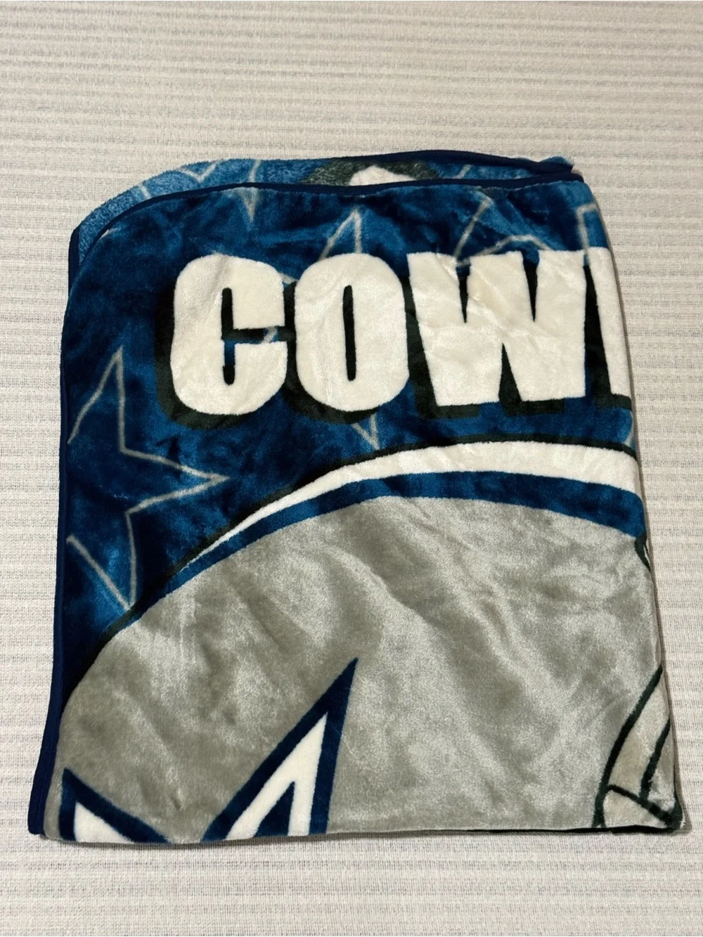 Y2K Dallas Cowboys Football Helmet Throw Plush Blanket - Blue & Gray 50x60